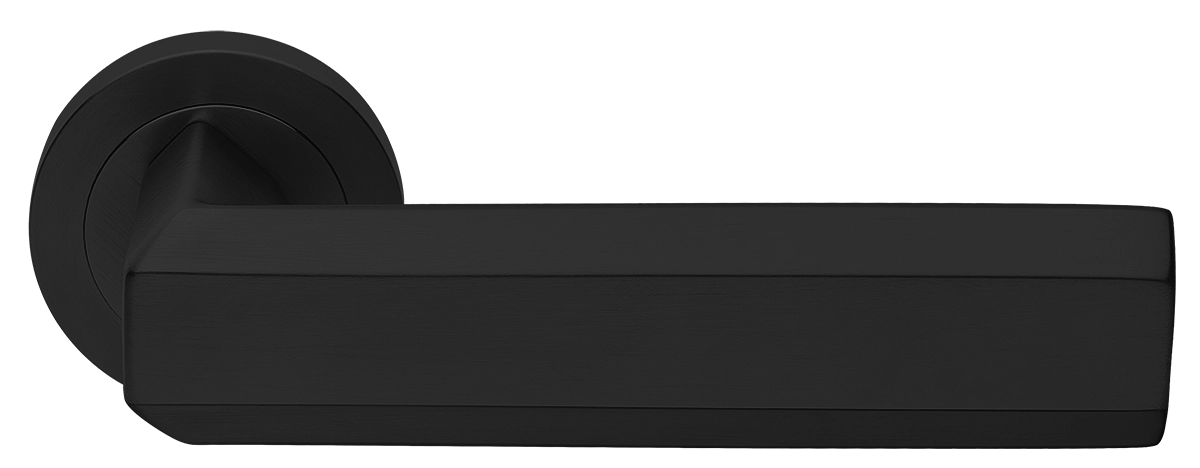 Ручка дверная HARMONY R2 NERO раздельная на круглой розетке, цвет - черный фото купить Сочи