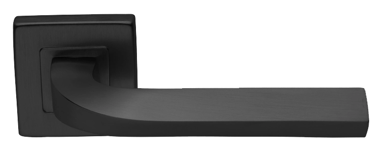 Ручка дверная TENDER S3 NERO раздельная на квадратной розетке, цвет - черный фото купить Сочи