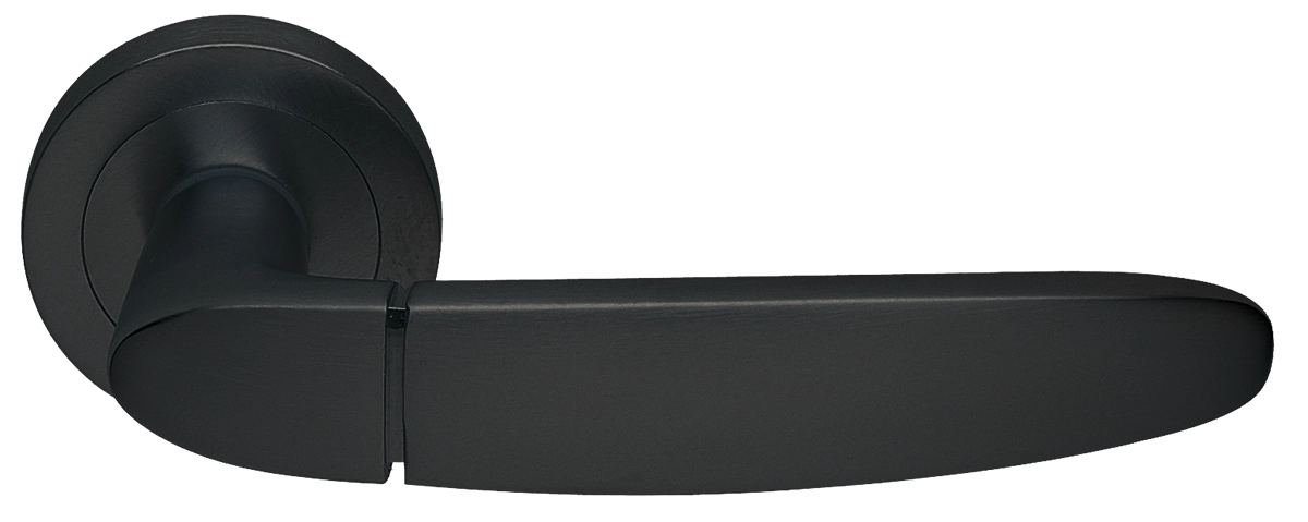 Ручка дверная SAIL R2 NERO раздельная на круглой розетке, цвет - черный фото купить Сочи