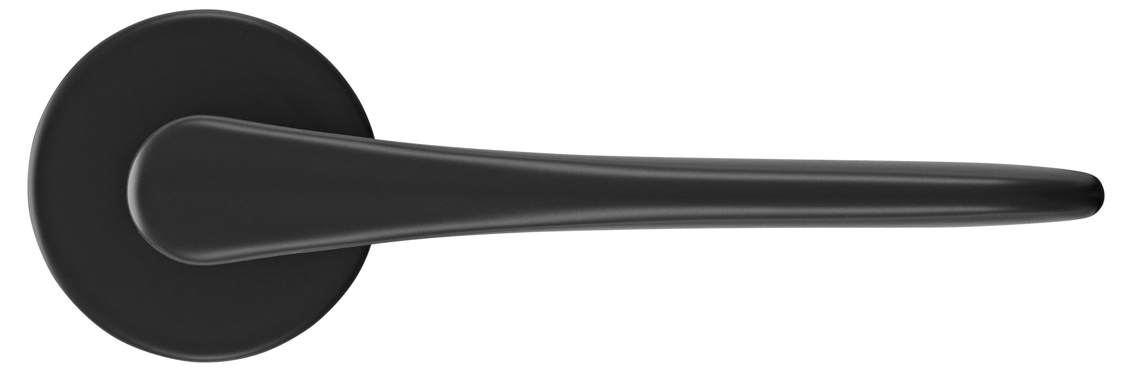 Ручка дверная AULA R5 NERO-ST на круглой розетке 7мм, цвет -  черный soft-touch фото купить в Сочи