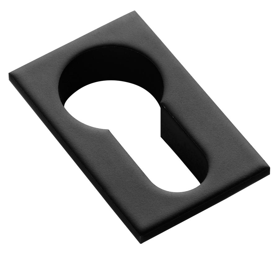 Накладка на евроцилиндр LUX-KH-SM NERO-ST квадратная невидимая, цвет - черный soft-touch фото купить Сочи