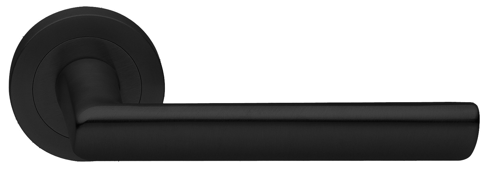 Ручка дверная STELLA R2 NERO раздельная на круглой розетке, цвет - черный фото 1 Ручка дверная STELLA R2 NERO раздельная на круглой розетке, цвет - черный фото купить Сочи