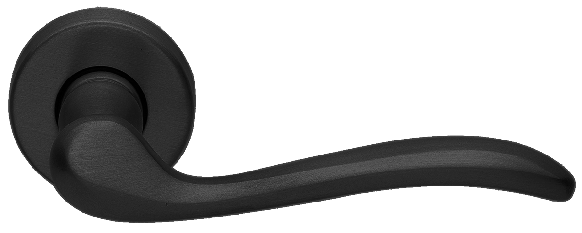Ручка дверная TOSCANA R2 NERO раздельная на круглой розетке, цвет - черный фото купить Сочи
