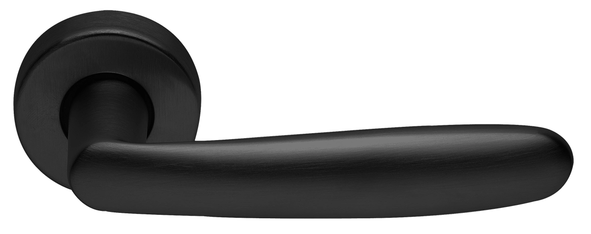Ручка дверная IMOLA R2 NERO раздельная на круглой розетке, цвет - черный фото купить Сочи