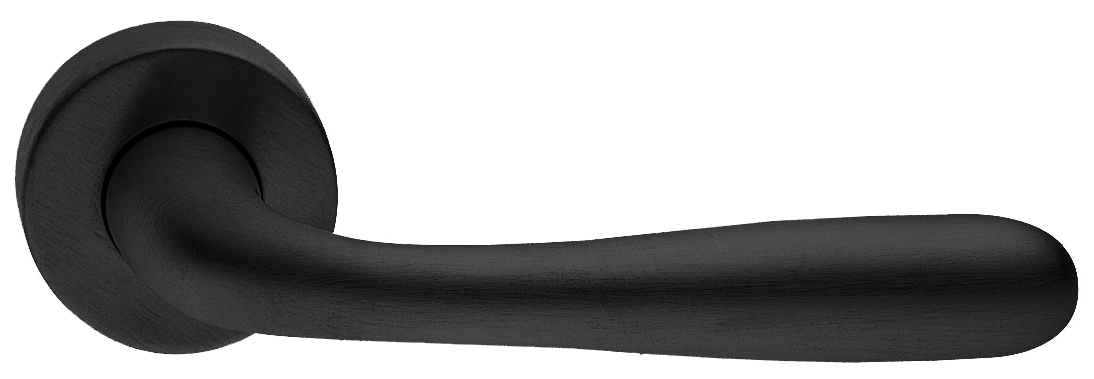 Ручка дверная RUBINO R2 NERO раздельная на круглой розетке, цвет - черный фото купить Сочи