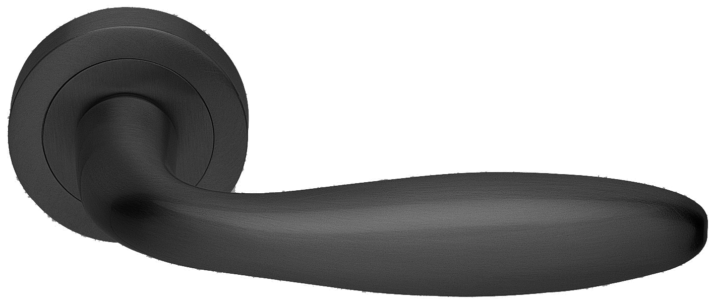 Ручка дверная AIR R2 NERO раздельная на круглой розетке, цвет - черный фото купить Сочи