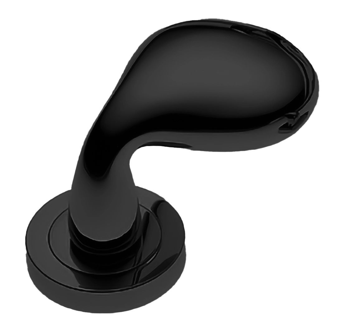 Ручка дверная SIENA-2 R2 NERO раздельная на круглой розетке, цвет - черный фото купить Сочи