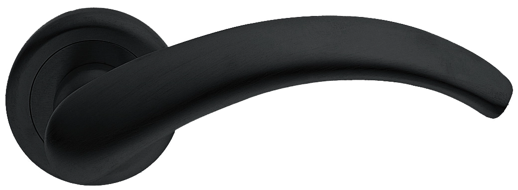 Ручка дверная ARCH R4 NERO раздельная на круглой розетке, цвет - черный фото 1 Ручка дверная ARCH R4 NERO раздельная на круглой розетке, цвет - черный фото купить Сочи