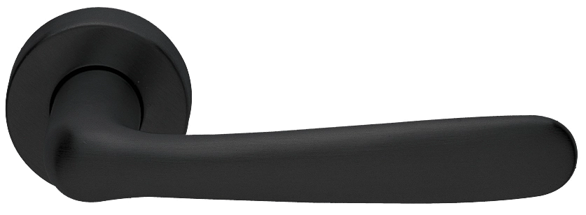Ручка дверная LINDA R3-E NERO раздельная на круглой розетке, цвет - черный фото 1 Ручка дверная LINDA R3-E NERO раздельная на круглой розетке, цвет - черный фото купить Сочи