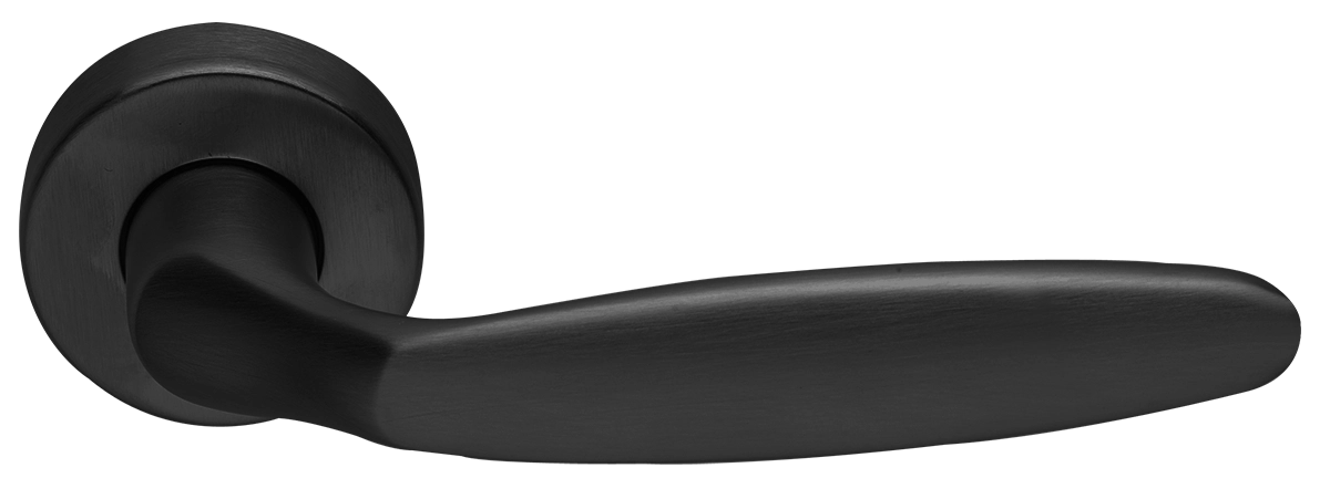 Ручка дверная DERBY R3-E NERO раздельная на круглой розетке, цвет - черный фото купить Сочи