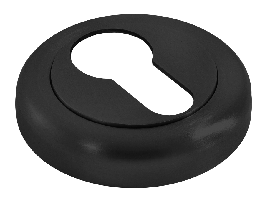 Накладка на ключевой цилиндр LUX-KH-R4 NERO на круглой розетке, цвет - черный фото фурнитура Сочи