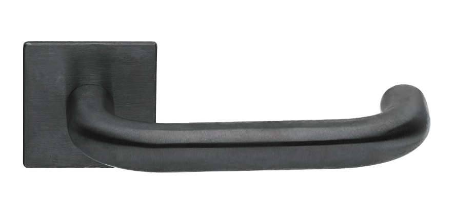 Ручка дверная SOYUZ-APOLLO S1-E NERO раздельная на квадратной розетке, цвет - черный фото 1 Ручка дверная SOYUZ-APOLLO S1-E NERO раздельная на квадратной розетке, цвет - черный фото купить Сочи