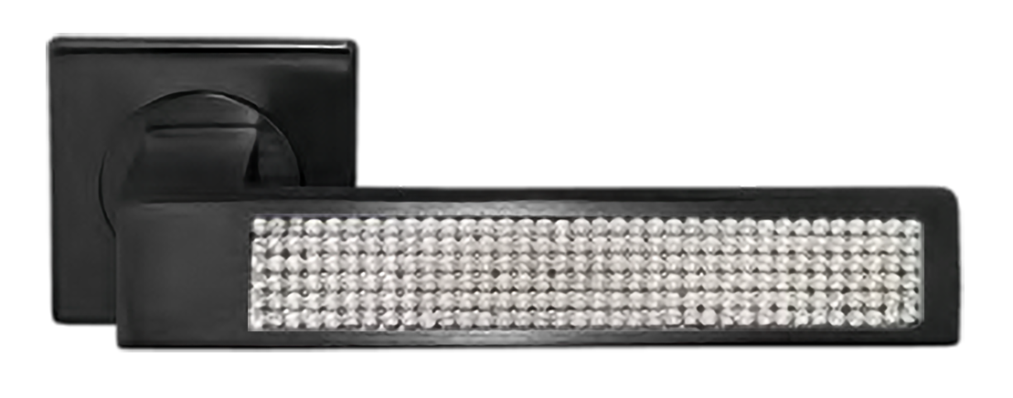 Ручка дверная DOLCE VITA S1 NERO раздельная на квадратной розетке, цвет - черный фото купить Сочи