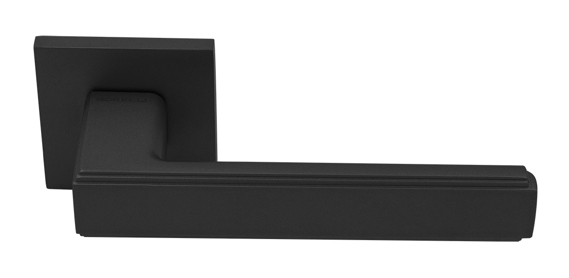 Ручка дверная MH-64-S6 BL STEPS на квадратной розетке 6 мм, цвет черный фото купить Сочи