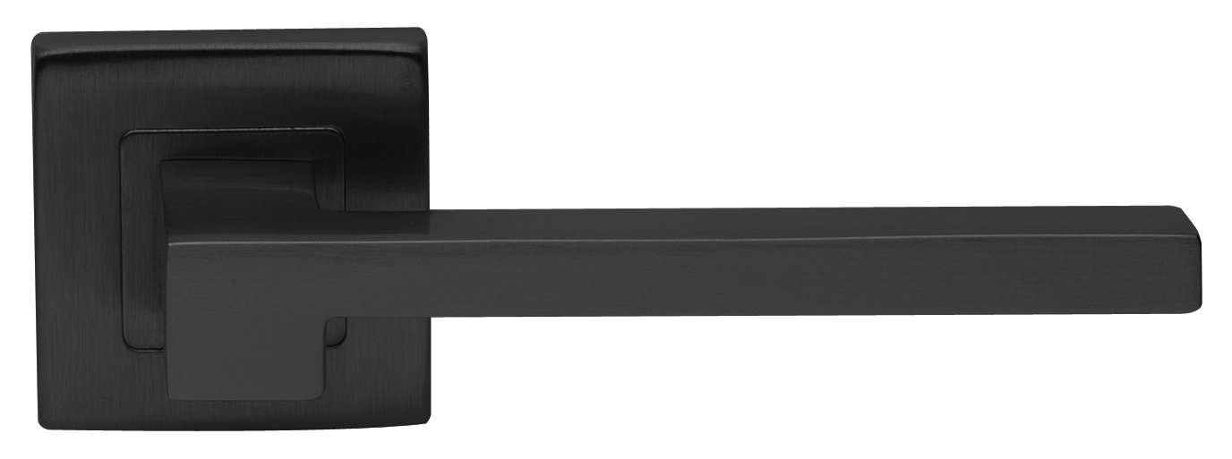 Ручка дверная STONE S3 NERO раздельная на квадратной розетке, цвет черный, латунь фото купить в Сочи