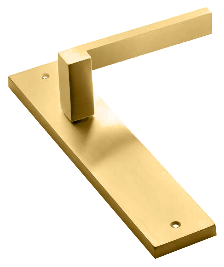 Ручка дверная на планке STONE PL OSA, цвет матовое золото, латунь фото купить в Сочи