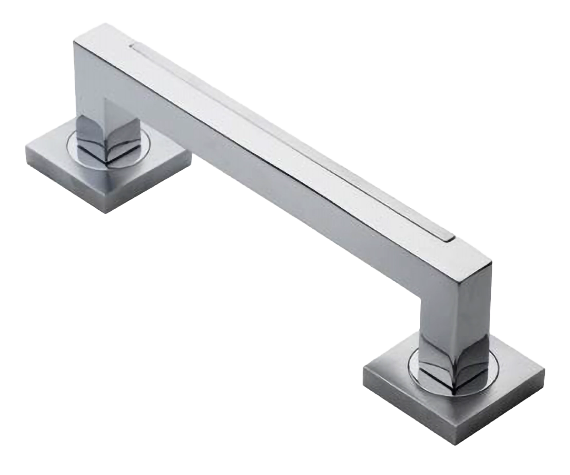 Ручка-скоба дверная ISLAND PH CRO на квадратной розетке на квадратной розетке, цвет хром, латунь фото купить в Сочи