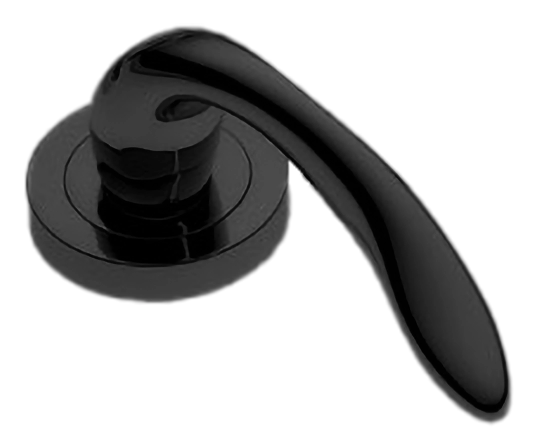 Ручка оконная LEON W1 NERO на прямоугольной розетке, цвет черный, латунь фото купить в Сочи