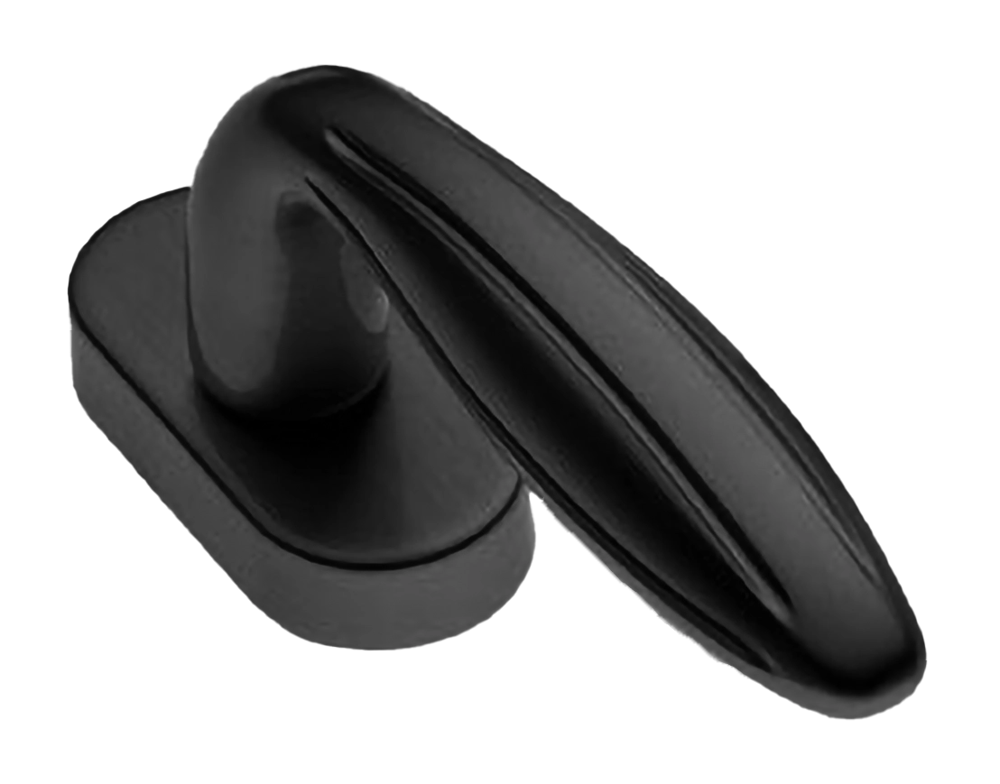 Ручка оконная BUD W1 NERO на прямоугольной розетке, цвет черный, латунь фото купить в Сочи