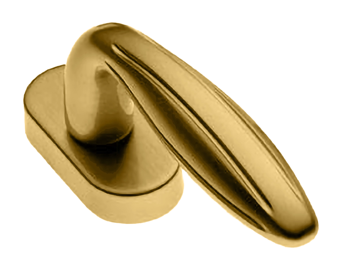 Ручка оконная BUD W1 OSA на прямоугольной розетке, цвет матовое золото, латунь фото купить в Сочи