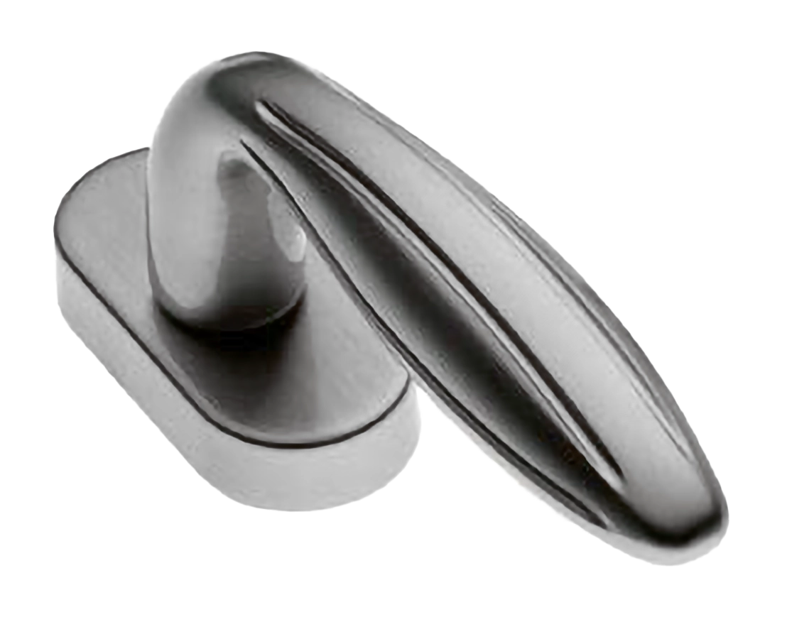 Ручка оконная BUD W1 CSA на прямоугольной розетке, цвет матовый хром, латунь фото купить в Сочи