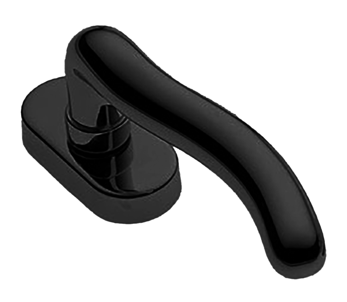 Ручка оконная SNAKE W1 NERO на прямоугольной розетке, цвет черный, латунь фото купить в Сочи