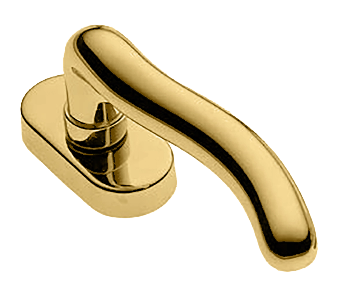 Ручка оконная SNAKE W1 OTL на прямоугольной розетке, цвет золото, латунь фото купить в Сочи