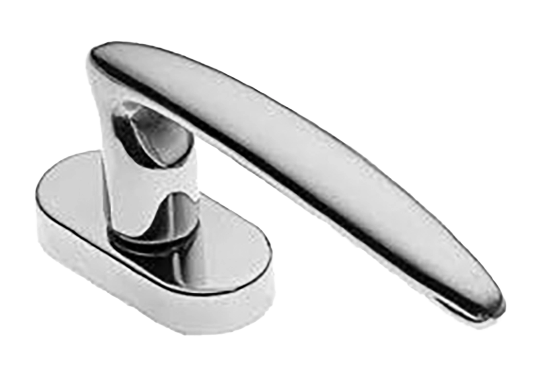 Ручка оконная FLAMINGO W1 CRO на прямоугольной розетке, цвет хром, латунь фото купить в Сочи