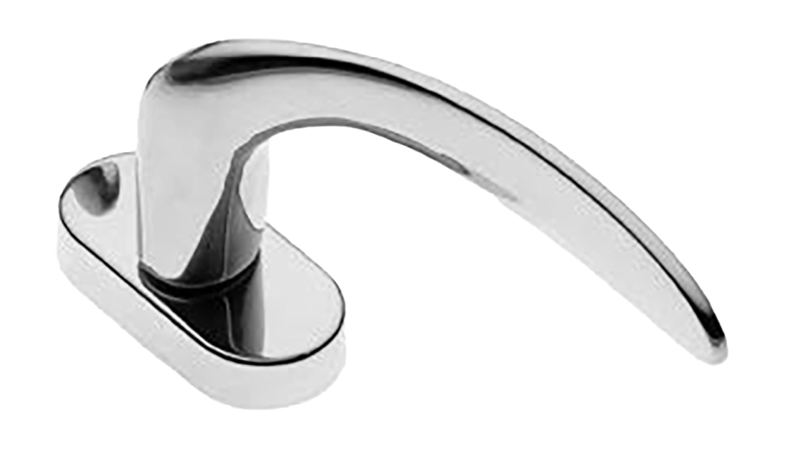 Ручка оконная COBRA W1 CRO на прямоугольной розетке, цвет хром, латунь фото купить в Сочи