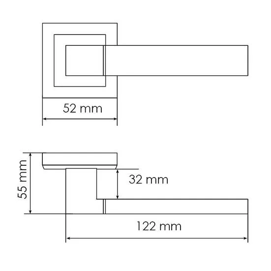 Комплект дверных ручек MH-28 BL-S + сантехническая завертка MH-WC-S BL + защёлка бесшумная 1895P BL + петли врезные универсальные MSN 100X70X2.5-4BB BL (2шт), цвет черный фото купить в Сочи