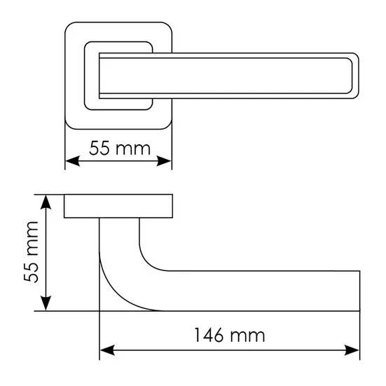 Комплект дверных ручек MH-46 SC/W-S55 + завертка сантехническая MH-WC-S55 SC/CP, цвет хром фото купить в Сочи