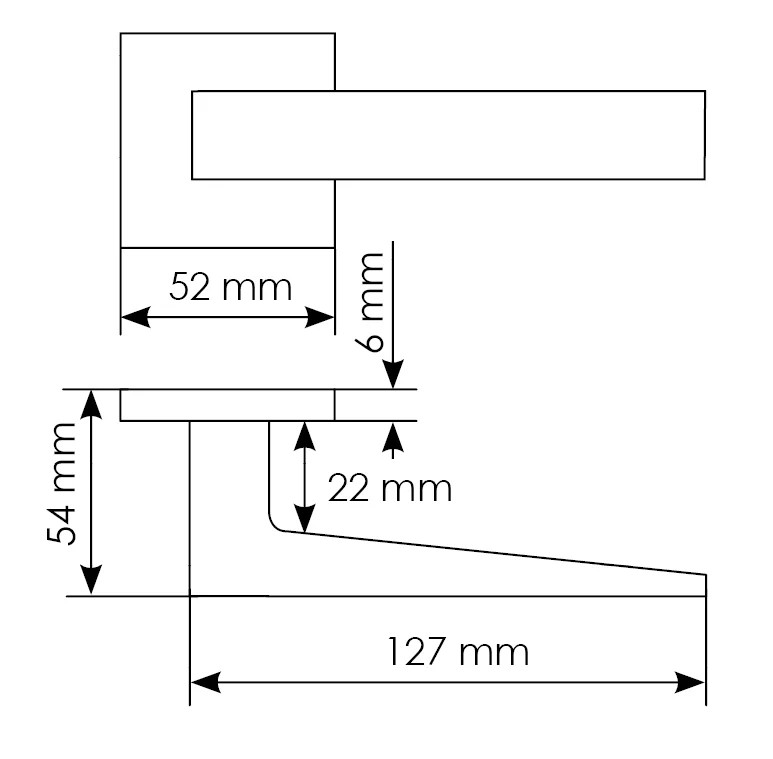 Комплект дверных ручек MH-54-S6 GR + завертка сантехническая MH-WC-S6 GR, цвет графит фото купить в Сочи