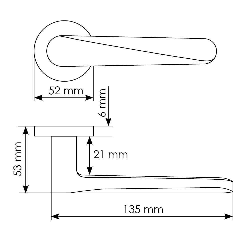 Комплект дверных ручек MH-58-R6 SC + сантехническая завертка MH-WC-R6 SC + защёлка бесшумная M1895 SC + петли врезные универсальные MSN 100X70X2.5-4BB SC (2шт), цвет матовый хром фото купить в Сочи