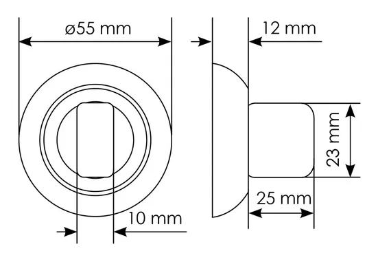 Комплект дверных ручек MH-03 BL с заверткой MH-WC BL + магнитный замок M1895 BL, цвет черный  фото дверная фурнитура Сочи