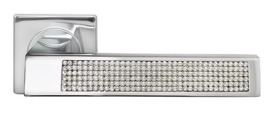 Ручка дверная DOLCE VITA S1 CRO раздельная на квадратной розетке, цвет - хром, латунь фото купить Сочи