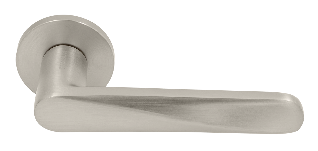 Ручка дверная CAYAN MH-58-R6 MSN раздельная на круглой розетке 6 мм, цвет матовый сатинированный никель, ЦАМ фото купить Сочи