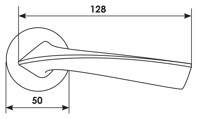 Ручка дверная COMETA R5 NIS раздельная на круглой розетке, цвет - матовый никель, ЦАМ фото купить в Сочи