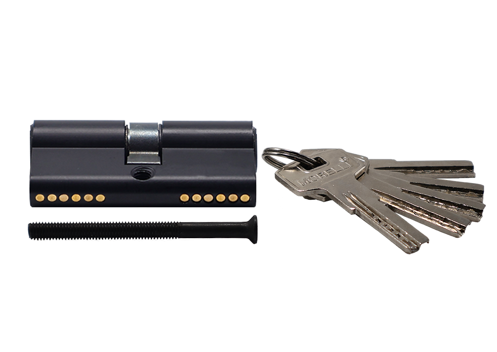 Ключевой цилиндр высокой секретности HS 60C BL (60мм) цвет черный фото купить в Сочи