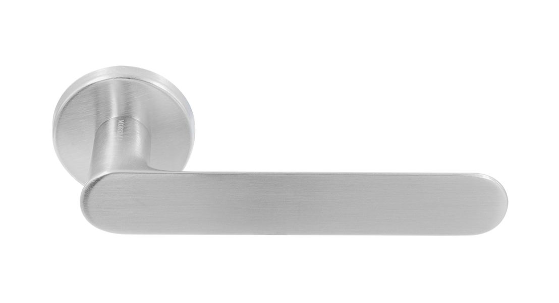 Ручка дверная LE BOAT R5 CSA раздельная на круглой розетке, цвет матовое матовый хром, латунь фото купить Сочи