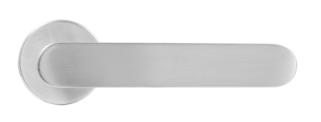 Ручка дверная LE BOAT R5 CSA раздельная на круглой розетке, цвет матовое матовый хром, латунь фото купить в Сочи