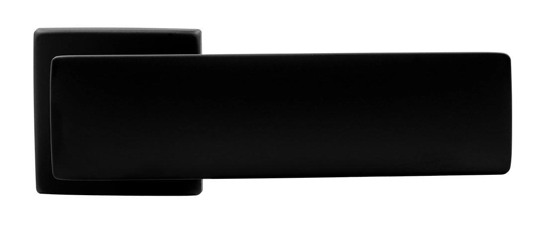 Ручка дверная SPACE S5 NERO-ST на квадратной розетке, цвет черный soft-touch, ЦАМ фото купить в Сочи