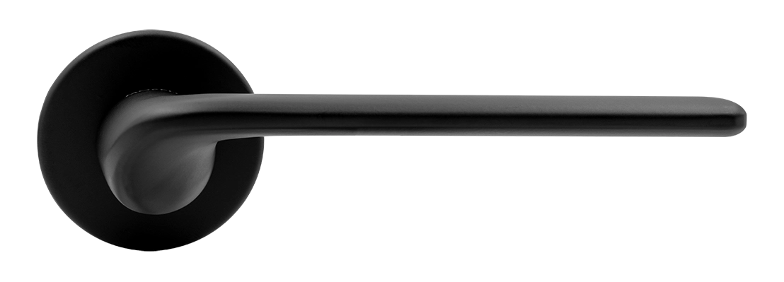 Ручка дверная TOMORROW R5 NERO-ST на круглой розетке, цвет черный soft-touch, ЦАМ фото купить в Сочи