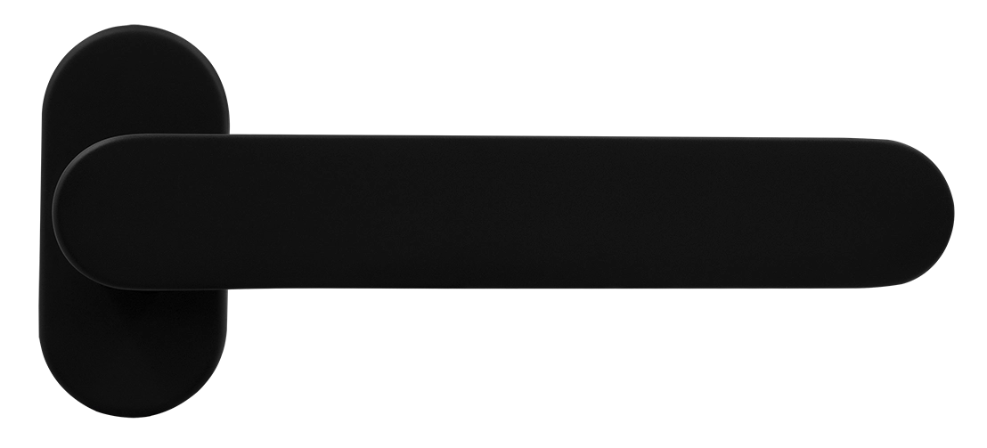 Ручка оконная LE BOAT W1 NERO-ST на прямоугольной розетке, цвет черный soft-touch, латунь фото купить Сочи