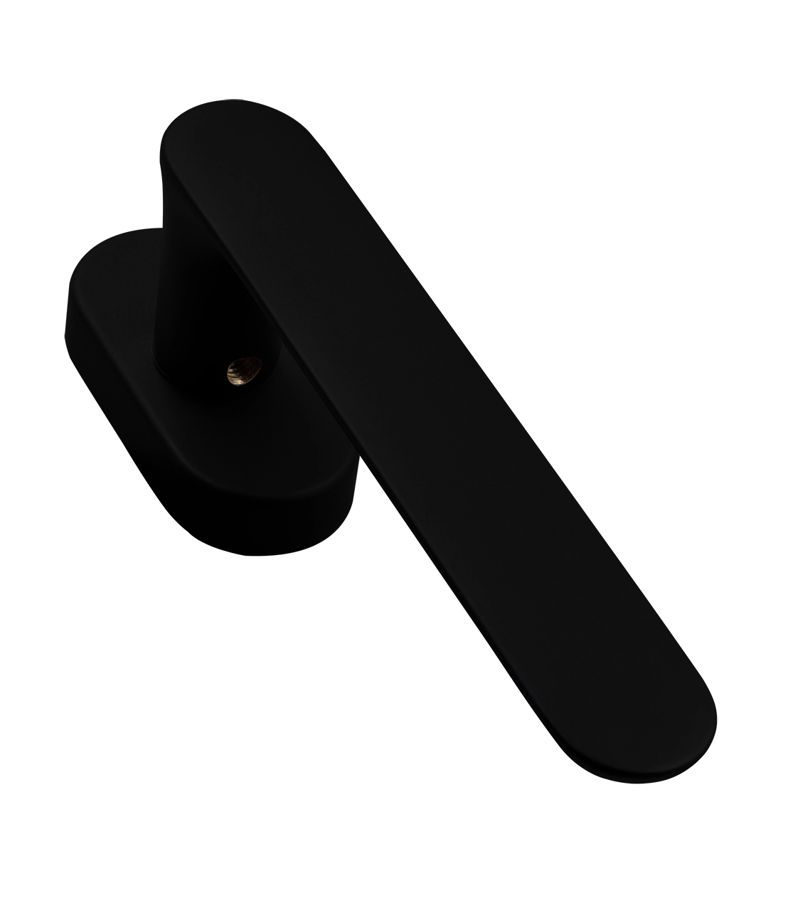 Ручка оконная LE BOAT W1 NERO-ST на прямоугольной розетке, цвет черный soft-touch, латунь фото фурнитура Сочи