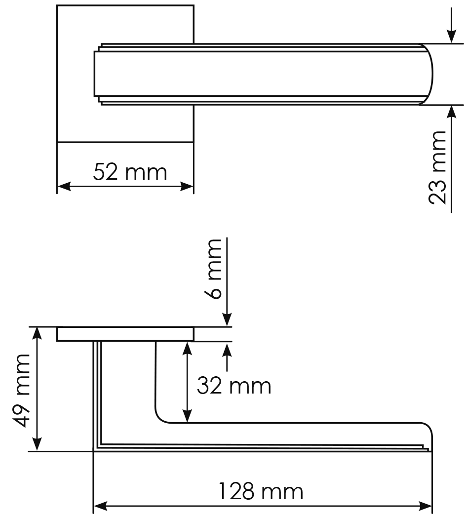 Ручка дверная MH-64-S6 BL STEPS на квадратной розетке 6 мм, цвет черный фото фурнитура Сочи