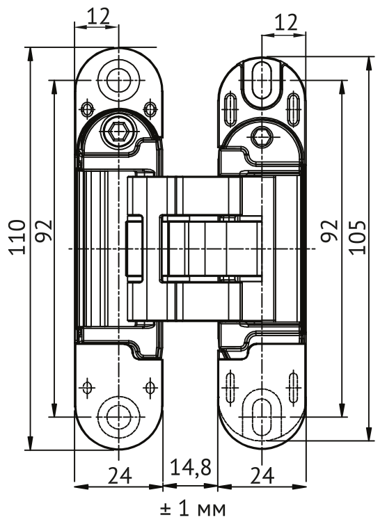 Петля скрытая HH-28 B врезная с 3D-регулировкой вес полотна до 40 кг, цвет черный фото купить в Сочи