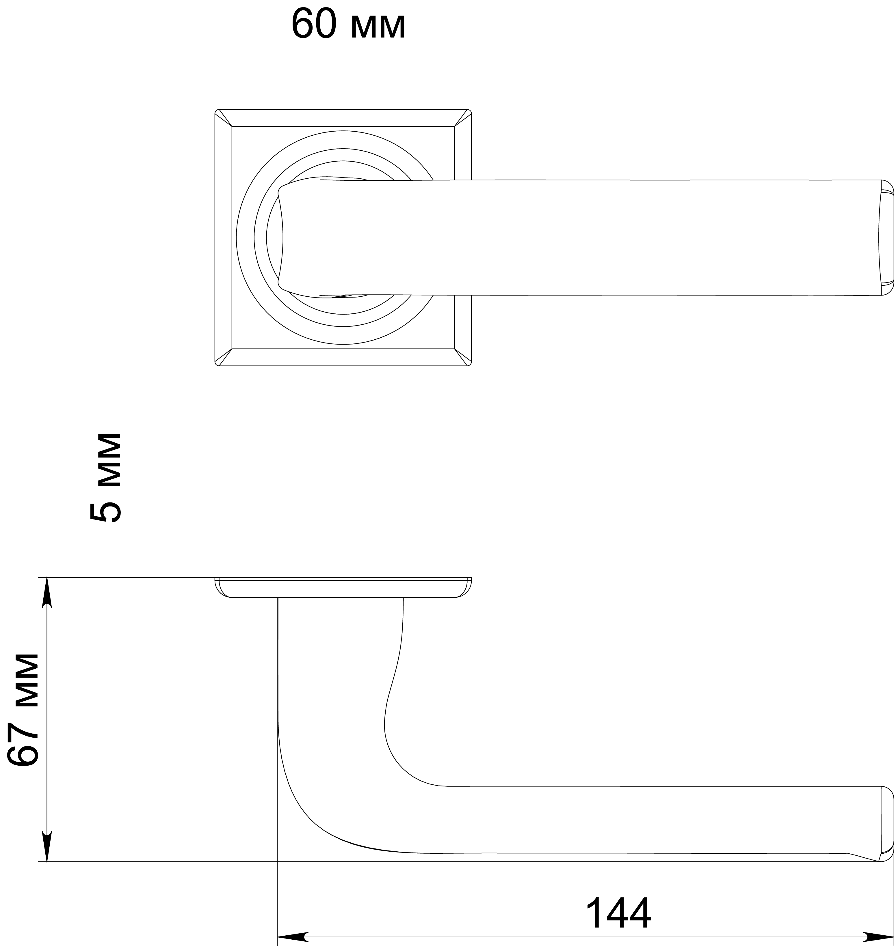 Ручка дверная THE BUS STATION S7 WF на квадратной розетке, цвет Зимняя стужа/Winter Frost фото фурнитура Сочи