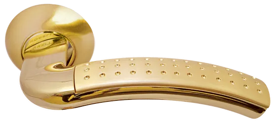ПАЛАЦЦО, ручка дверная MH-02P SG/GP, цвет мат.золото/золото,с перфорацией фото купить Сочи