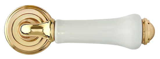 UMBERTO, ручка дверная MH-41-CLASSIC PG/W, цвет - золото/белый фото купить в Сочи