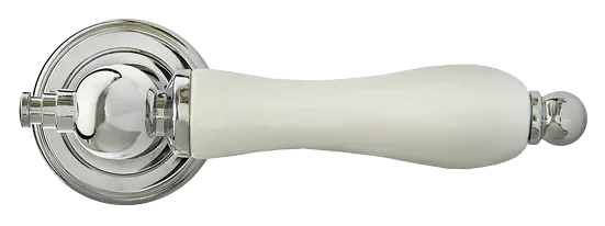 MART, ручка дверная MH-42-CLASSIC PC/W, цвет- хром/белый фото купить в Сочи